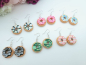Preview: Donut Ohrringe bunte Glasur